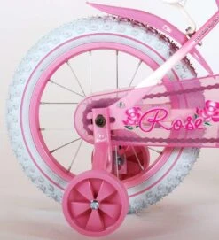 Volare Rose Kinderfiets - Meisjes - 14 Inch - Roze Wit - 95% Afgemonteerd -Optimaal Fietsenreeksen Winkel 1092x1200