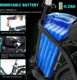 HITWAY Elektrische Fiets | 20" Opvouwbare Volwassen Vette Fiets | Batterij 36V/11,2Ah,Motor 250W, Max Bereik 35-90km | E Bike City -Optimaal Fietsenreeksen Winkel 1149x1200