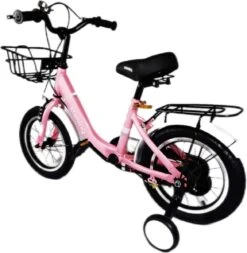 Kinderfiets -14 Inch Kinderfiets -vanaf 3-5 Jaar Jongens En Meisjes Fietsen -Terugtrap -Rem -Stabilisatoren（2 Zijwieltjes)-Mandje - Achterbank-de Bel-Roze -Optimaal Fietsenreeksen Winkel 1171x1200 2