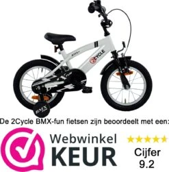 2Cycle BMX-Fun Kinderfiets - 14 Inch - Wit - Jongensfiets -Optimaal Fietsenreeksen Winkel 1182x1200 2