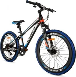 Supersuper Kiyoko Kinder Mountainbike - 7 Versnellingen - 24 Inch - Jongens - Zwart/Blauw -Optimaal Fietsenreeksen Winkel 1186x1200 1