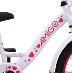 Amigo Sweetheart Meisjesfiets - Kinderfiets 20 Inch - Wit -Optimaal Fietsenreeksen Winkel 1187x1200