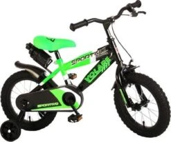 Volare Sportivo Kinderfiets - Jongens - 14 Inch - Neon Groen/Zwart - 95% Afgemonteerd -Optimaal Fietsenreeksen Winkel 1200x1001