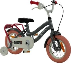 2Cycle Pretty - Kinderfiets - 12 Inch - Grijs-Roze - Meisjesfiets -Optimaal Fietsenreeksen Winkel 1200x1068 1