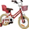 2Cycle Paris Meisjesfiets - 14 Inch - Roze-Wit - Met Poppenzitje - Meisjesfiets