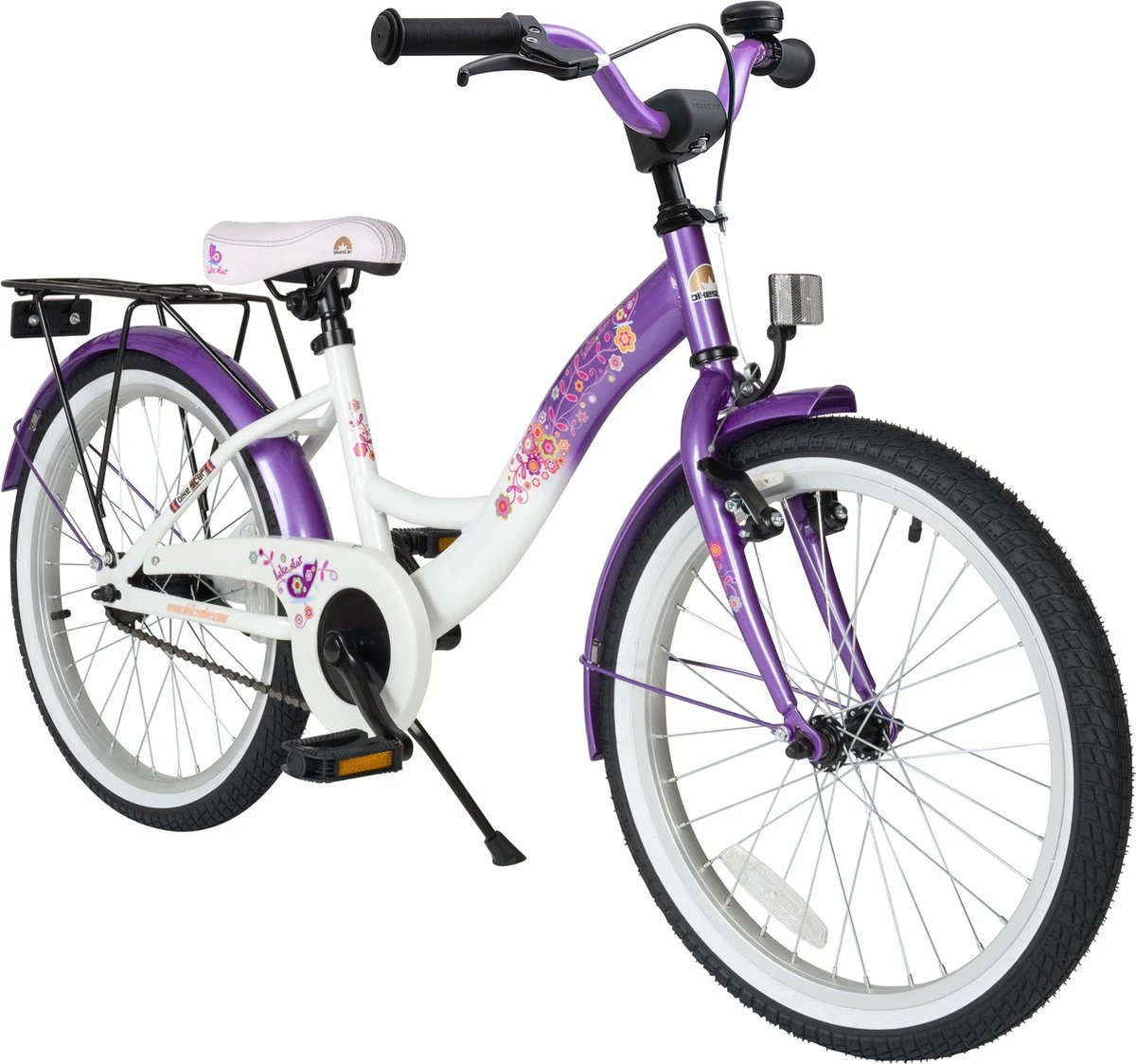 Bikestar 20 Inch Classic Kinderfiets, Lila / Wit 3 Bikestar 20 Inch Classic Kinderfiets, Lila / Wit