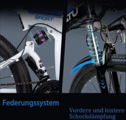Myatu E-Bike 26-inch E-bike Voor Vrouwen En Mannen, Mountainbike Elektrische Fiets Met 36V 10.4AH Accu En Shimano 21 Versnellingen, 21 Versnellingen, Derailleur, 250 W-Zwart En Blauw -Optimaal Fietsenreeksen Winkel 1200x1136