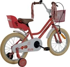 2Cycle Paris Meisjesfiets - 16 Inch - Roze-Wit - Met Poppenzitje - Meisjesfiets -Optimaal Fietsenreeksen Winkel 1200x1147 2