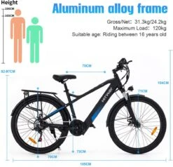 HITWAY 26" Elektrische Mountainbike, 35-70KM Power Assist-fietsen Voor Mannen En Vrouwen, 48V/7,5Ah/250W Krachtige E-bike 11 HITWAY 26" Elektrische Mountainbike, 35-70KM Power Assist-fietsen Voor Mannen En Vrouwen, 48V/7,5Ah/250W Krachtige E-bike -Optimaal Fietsenreeksen Winkel 1200x1156 1