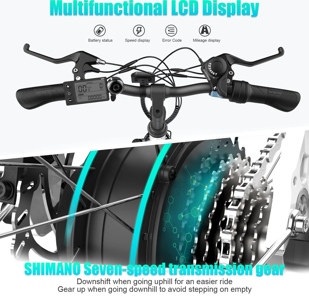 Hitway Elektrische Fiets | E-bike Damesfiets | 26 Inch | 250W Motor | Wit 5 Hitway Elektrische Fiets | E-bike Damesfiets | 26 Inch | 250W Motor | Wit - Afbeelding 3