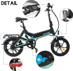 Merkloos Hitway 14F005 Elektrische Fiets E-bike | Opvouwbaar | 250W Motor | 7.5Ah | 16" | Zwart / Groen 18 Merkloos Hitway 14F005 Elektrische Fiets E-bike | Opvouwbaar | 250W Motor | 7.5Ah | 16" | Zwart / Groen -Optimaal Fietsenreeksen Winkel 1200x1178 4