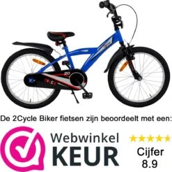 2Cycle Biker Kinderfiets - 20 Inch - Blauw - Jongensfiets -Optimaal Fietsenreeksen Winkel 1200x1194