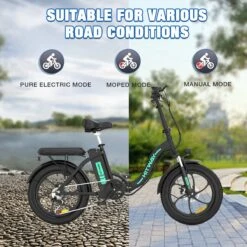HITWAY Elektrische Fiets - E-Bike - 20 Inch- Fatbike - 250 W- Shimano 7 Versnellingen -Optimaal Fietsenreeksen Winkel 1200x1200 112