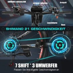 Myatu E-Bike 26-inch E-bike Voor Vrouwen En Mannen, Mountainbike Elektrische Fiets Met 36V 10.4AH Accu En Shimano 21 Versnellingen, 21 Versnellingen, Derailleur, 250 W -Optimaal Fietsenreeksen Winkel 1200x1200 151