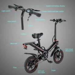 OUXI - V5 - 16 Inch - Elektrische Fiets - E Bike - Elektrische Vouwfiets - APP IOS/ Android - 500W Motor - 15Ah Lithuim Ion Batterij - Zwart -Optimaal Fietsenreeksen Winkel 1200x1200 153