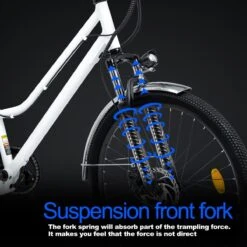 HITWAY 26 Inch E-bike, Elektrische Fiets Voor Heren En Dames, Pedelec Stadsfietsen, 250 W Motor, 36 V/11,2 Ah E-bike, Shimano 7 Versnellingen, 35-90 Km| Wit / Blauw -Optimaal Fietsenreeksen Winkel 1200x1200 26