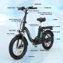HITWAY E-Bike Elektrische Fiets 20 Inch Fat Tire E-Bicycle Vouwfiets, 250 W/36 V/11,2 Ah Accu, Max. Bereik Tot 35-90 Km, Offroad-mountainbike Met Shimano 7-versnellingen, City EBike Met Slot 14 HITWAY E-Bike Elektrische Fiets 20 Inch Fat Tire E-Bicycle Vouwfiets, 250 W/36 V/11,2 Ah Accu, Max. Bereik Tot 35-90 Km, Offroad-mountainbike Met Shimano 7-versnellingen, City EBike Met Slot -Optimaal Fietsenreeksen Winkel 1200x1200 3