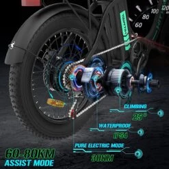 HITWAY Elektrische Fiets - E-Bike - 20 Inch Fatbike - 250 W- Shimano 7 Versnellingen -Optimaal Fietsenreeksen Winkel 1200x1200 32