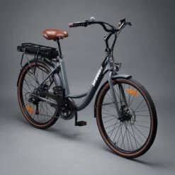Elektrische Stadsfiets 26 '' (F264) - Stalen Frame - 6 Versnellingen Shimano - Schijfremmen - 10 Ah - Grijs -Optimaal Fietsenreeksen Winkel 1200x1200 40