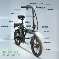 Hitway Elektrische Fiets | Opvouwbare E-bike | 16 Inch | 250W Motor | Zwart -Optimaal Fietsenreeksen Winkel 1200x1200 54