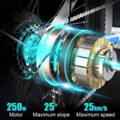 HITWAY Elektrische Fiets Voor Volwassenen | Ebikes Fietsen Stadsfiets | 250W 36V Motor | 7 VERSNELLINGSSYSTEE | 26 Inch - Wit -Optimaal Fietsenreeksen Winkel 1200x1200 58