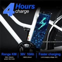 Elektrische Fiets E-Fietsen | E-bike- 26 Inch - Volwassen 250w Elektrische Fiets Volwassen-BK1-Wit -Optimaal Fietsenreeksen Winkel 1200x1200 98