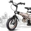 Merkloos Kinderfiets Metallic Taupe Goud Met Zijwieltjes 16 Inch | Handremmen | Jongens | Meisje | Cadeau | Sinterklaas | Kerst | Verjaardag | Peuter | Kleuter | Driewieler | Gepersonaliseerd -Optimaal Fietsenreeksen Winkel 1200x738 3