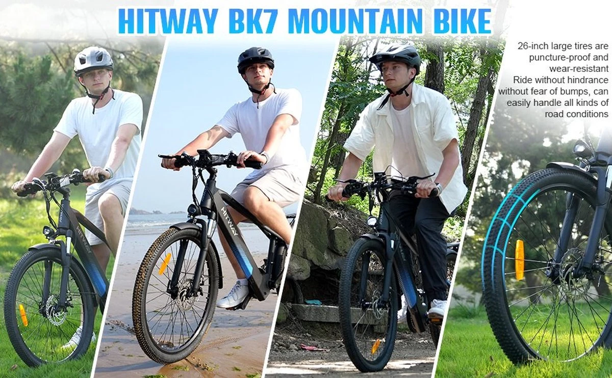 HITWAY 26" Elektrische Mountainbike, 35-70KM Power Assist-fietsen Voor Mannen En Vrouwen, 48V/7,5Ah/250W Krachtige E-bike 9 HITWAY 26" Elektrische Mountainbike, 35-70KM Power Assist-fietsen Voor Mannen En Vrouwen, 48V/7,5Ah/250W Krachtige E-bike - Afbeelding 7