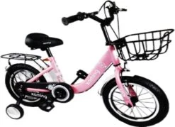 Kinderfiets -14 Inch Kinderfiets -vanaf 3-5 Jaar Jongens En Meisjes Fietsen -Terugtrap -Rem -Stabilisatoren（2 Zijwieltjes)-Mandje - Achterbank-de Bel-Roze -Optimaal Fietsenreeksen Winkel 1200x869 4