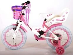Volare Rose Kinderfiets - Meisjes - 14 Inch - Roze Wit - 95% Afgemonteerd -Optimaal Fietsenreeksen Winkel 1200x893