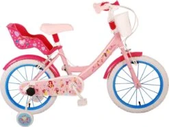 Volare Disney Princess Kinderfiets - Meisjes - 16 Inch - Roze Blauw - Twee Handremmen -Optimaal Fietsenreeksen Winkel 1200x902