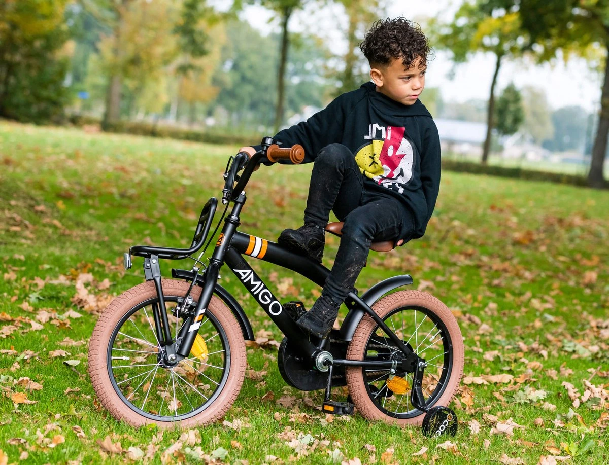 Amigo 2Cool Jongensfiets - Kinderfiets 16 Inch - Matzwart 8 Amigo 2Cool Jongensfiets - Kinderfiets 16 Inch - Matzwart - Afbeelding 6