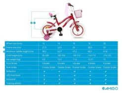Amigo Flower Meisjesfiets - Kinderfiets 16 Inch - Paars -Optimaal Fietsenreeksen Winkel 1200x920 10