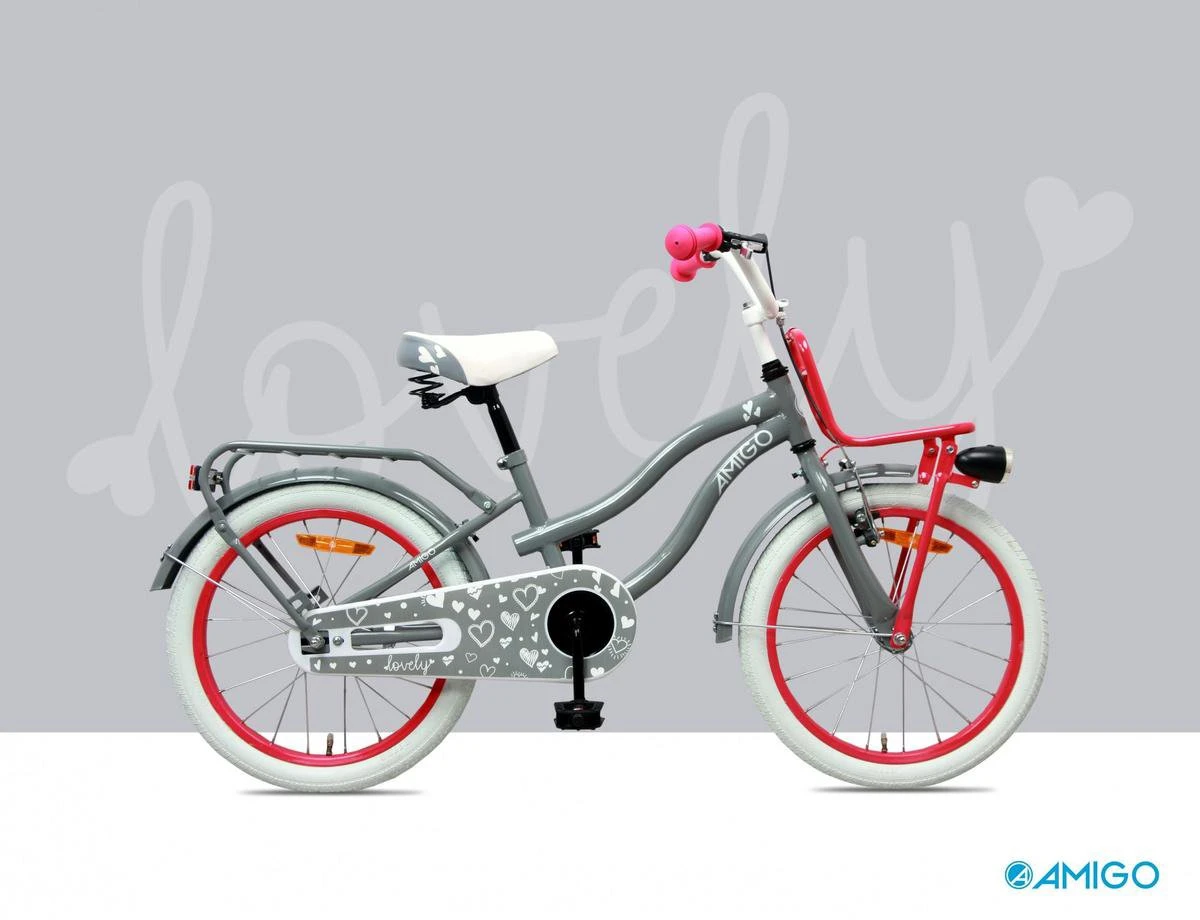 Amigo Lovely - Kinderfiets 20 Inch - Meisjes - Grijs 12 Amigo Lovely - Kinderfiets 20 Inch - Meisjes - Grijs - Afbeelding 10