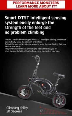DYU D3F Opvouwbare Elektrische Fiets, Slimme Mountainbike Voor Volwassenen, 240W Aluminiumlegering Fiets Verwijderbare 36V/10Ah Lithium-ion Batterij Met 3 Rijmodi 19 DYU D3F Opvouwbare Elektrische Fiets, Slimme Mountainbike Voor Volwassenen, 240W Aluminiumlegering Fiets Verwijderbare 36V/10Ah Lithium-ion Batterij Met 3 Rijmodi -Optimaal Fietsenreeksen Winkel 749x1200