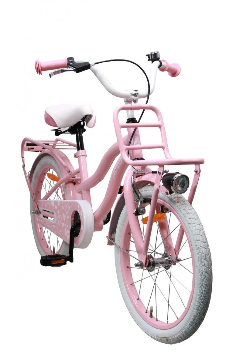 Amigo Lovely - Kinderfiets 18 Inch - Meisjes - Roze 4 Amigo Lovely - Kinderfiets 18 Inch - Meisjes - Roze - Afbeelding 2