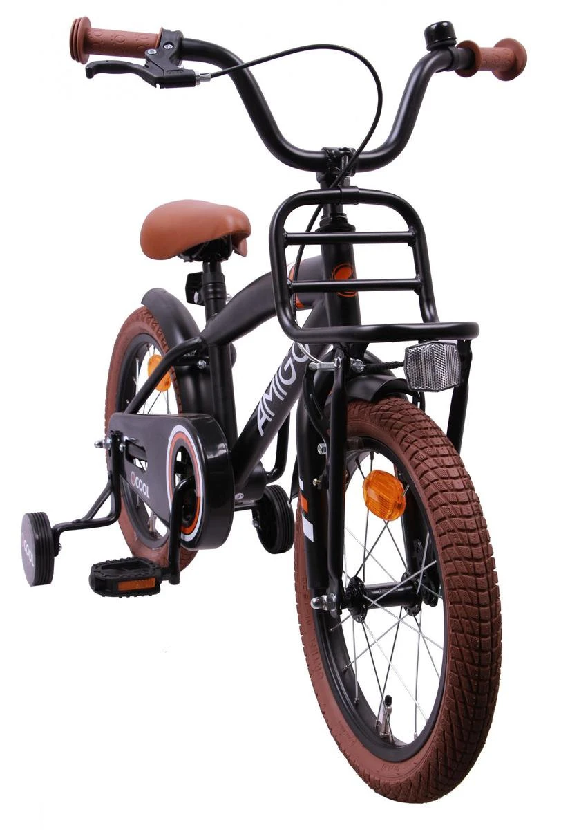 Amigo 2Cool Jongensfiets - Kinderfiets 16 Inch - Matzwart 4 Amigo 2Cool Jongensfiets - Kinderfiets 16 Inch - Matzwart - Afbeelding 2