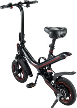 [ Ouxi V1 ] [Elektrische Vouwfiets ] [ Zwart Met Rood ] [ 250W] [actieradius 35 Km ] [snelheid 25km/h ] -Optimaal Fietsenreeksen Winkel 856x1200