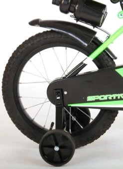 Volare Sportivo Kinderfiets - Jongens - 16 Inch - Neon Groen Zwart - 95% Afgemonteerd -Optimaal Fietsenreeksen Winkel 880x1200