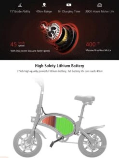 Matrix E Bike - Kugoo B2 Pro - Elektrische Opvouwbare Fiets/step 14 Inch 400W - Met Trappers - Snelheid Max. 45 Km/u -Optimaal Fietsenreeksen Winkel 906x1200