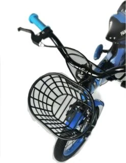 Kinderfiets - 14 Inch Kinderfiets -vanaf 3-5 Jaar Jongens En Meisjes Fietsen - Terugtrap -Rem -Stabilisatoren（2 Zijwieltjes）- Mandje - Achterbank - Blauw -Optimaal Fietsenreeksen Winkel 930x1200