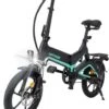 Merkloos Hitway 14F005 Elektrische Fiets E-bike | Opvouwbaar | 250W Motor | 7.5Ah | 16" | Zwart / Groen -Optimaal Fietsenreeksen Winkel 981x1200